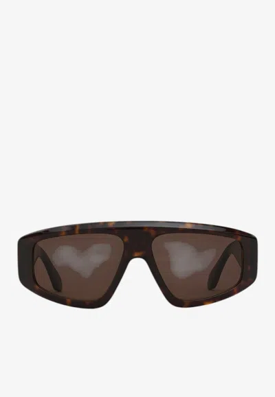 Alaïa Aviator Mask Sunglasses In Brown
