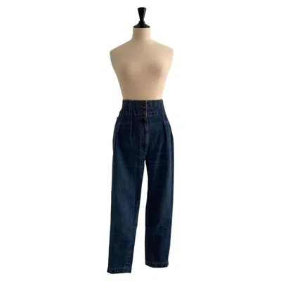 Pre-owned Alaïa Azzedine  1986 Women's High Waisted Denim Jeans, Size M In Black