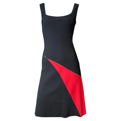Pre-owned Alaïa Azzedine  1990s Black And Red Asymmetric Sleeveless Mini Dress