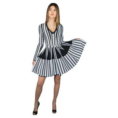 Pre-owned Alaïa Azzedine  2014 Women's Geometric Bodysuit & Skirt Set, Italy In Black