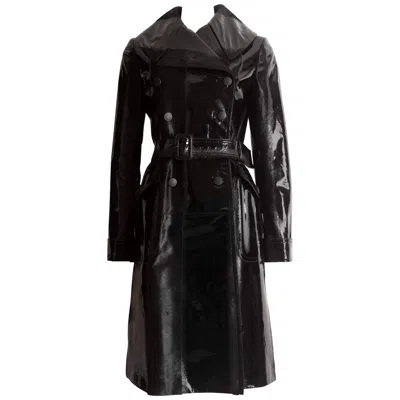 Pre-owned Alaïa Azzedine Alaia Black Varnished Pony Hair Trench Coat, Fw 2014