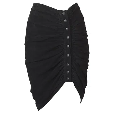Pre-owned Alaïa Azzedine Alaia F/w 1983 Vintage Draped Black Suede Skirt
