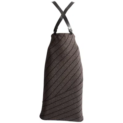 Pre-owned Alaïa Azzedine Alaia Grey Knitted Wool Skirt With Leather Harness, Fw 1987 In Gray