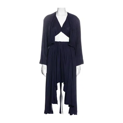 Pre-owned Alaïa Azzedine Alaia Purple Rayon Dress And Mini Shorts, Ss 1986