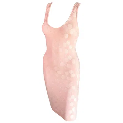 Pre-owned Alaïa Azzedine Alaia S/s 1991 Vintage Bodycon Backless Polka Dot Mini Dress In Orange