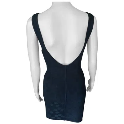 Pre-owned Alaïa Azzedine Alaia S/s 1991 Vintage Bodycon Open Back Polka Dot Black Mini Dress