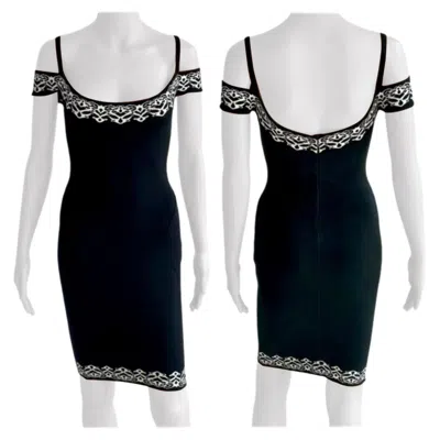 Pre-owned Alaïa Azzedine Alaia S/s 1992 Runway Vintage Cold-shoulder Bodycon Mini Dress In Gray
