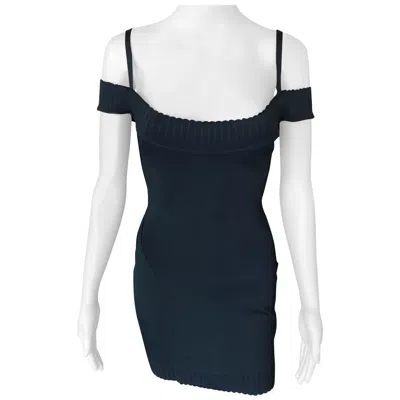 Pre-owned Alaïa Azzedine Alaia S/s 1992 Vintage Off Shoulder Bodycon Black Dress