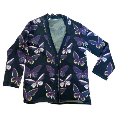 Pre-owned Alaïa Azzedine  Vintage 1991 Butterfly Pattern Vest Women's Xs Italy In Black
