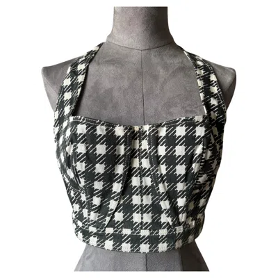 Pre-owned Alaïa Azzedine  Vintage Black And White Bustier, Tati Collection, Spring 1991