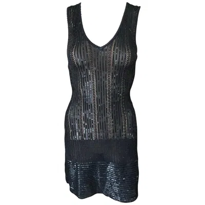 Pre-owned Alaïa Azzedine Alaia Vintage S/s 1996 Runway Black Sequin Embellished Mini Dress