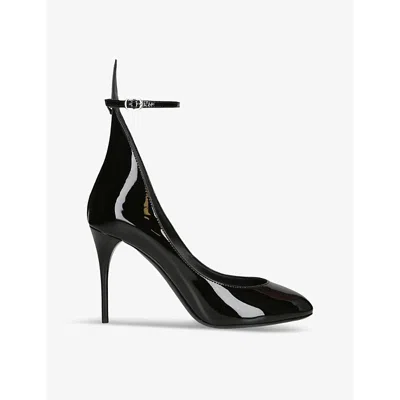 ALAÏA WOMENS BLACK ANKLE-BUCKLE PATENT-LEATHER HEELED COURTS EUR 37 / 4 UK