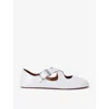 Alaïa Azzedine Alaia Womens White Criss Cross Patent-leather Ballet Flats In White
