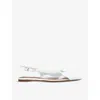 Alaïa Heart Clear Slingback Ballerina Flats In White