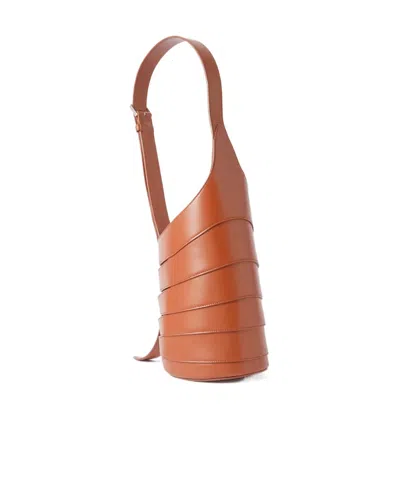 Alaïa Babel Small Leather Shoulder Bag In Brown