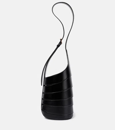 Alaïa Babel Small Leather Shoulder Bag In Noir