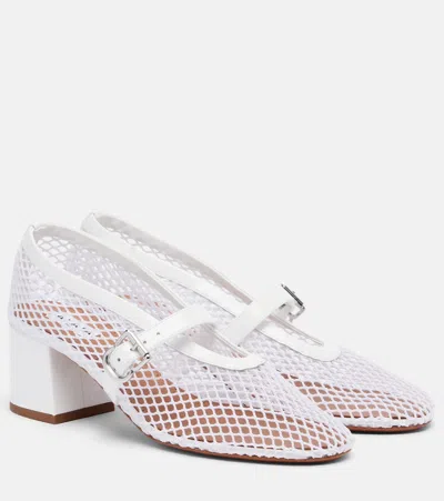Alaïa 55mm Fishnet Ballerina Pumps In White