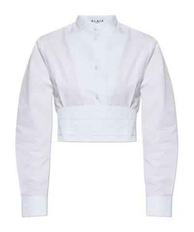 Alaïa Back Slit Shirt In White