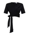 Alaïa Viscose Blend Crepe Top In Black