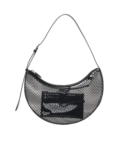 Alaïa One Piece Demi Lune Mesh Bag In Black