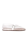 Alaïa Azzedine Alaia Womens White Rhinestone-embellished Leather Ballet Flats