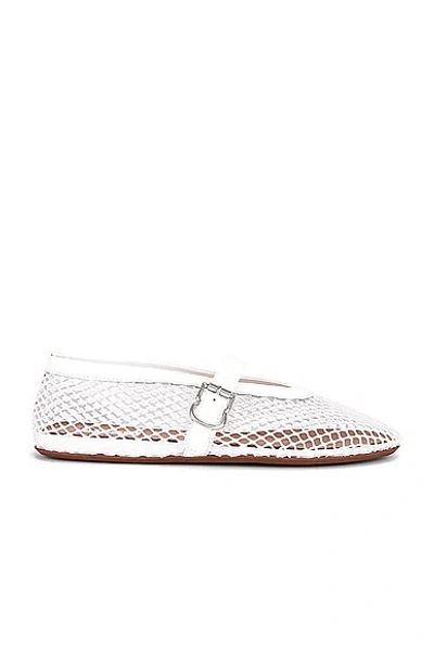 Alaïa Azzedine Alaia Womens White Rhinestone-embellished Leather Ballet Flats