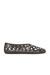 Alaïa Cage Patent Leather Ballerina Flats In Brown