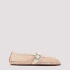 Alaïa Clair Fishnet Ballerina Flats In Nude Clair
