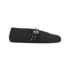 Alaïa Straw Ballerinas With Double Buckle Detail In Sand