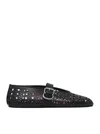 Alaïa Alaia Laser-cut Vienne Ballet Flats In Black Leather In Black