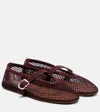 Alaïa Ballerine Fishnet Mary Jane Flats