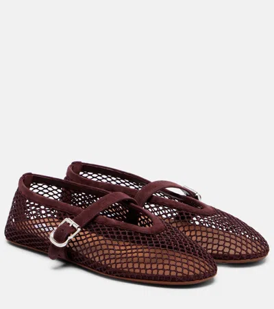 Alaïa Ballerine Fishnet Mary Jane Flats
