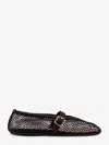 Alaïa Patent Leather-trimmed Mesh Ballet Flats