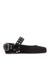 Alaïa Alaia Women Suede Biker Flat Ballerinas