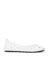 Alaïa Perforated Leather Ballet Flats In Blanc Optique