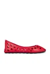 Alaïa Perforated Leather Ballerina Flats In Laque