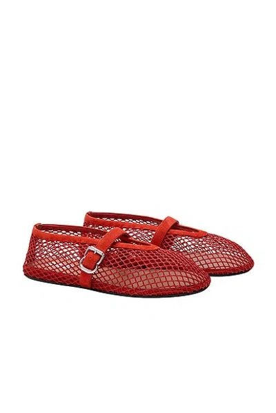 Alaïa Mesh Ballet Flat In Orange