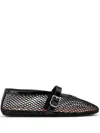 Alaïa Patent Leather-trimmed Mesh Ballet Flats