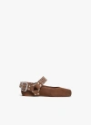 Alaïa Brown Biker Ballerina Flats