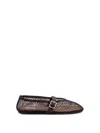 Alaïa Patent Leather-trimmed Mesh Ballet Flats