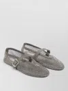 Alaïa Ballet Flats Mesh Metallic Pointed Toe Design In Gray