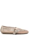 Alaïa Alaia Red Ballerina With Beige Buckle And Strap In Sand