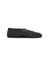 Alaïa Womens Black Rhinestone-embellished Suede Ballerina Shoes Eur 37 / 4 Uk In Black  