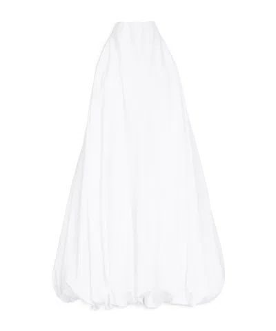 Alaïa Balloon Poplin Dress In White