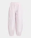 Alaïa Womens Rose Pale Balloon Wide-leg Silk Trousers In Pink