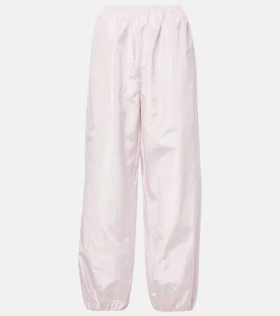 ALAÏA BALLOON SILK WIDE-LEG PANTS