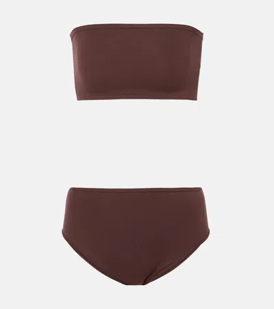 Alaïa Bandeau Bikini In Brown