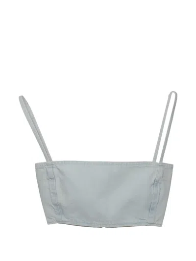 Pre-owned Alaïa Bandeau Bustier Top In Blue