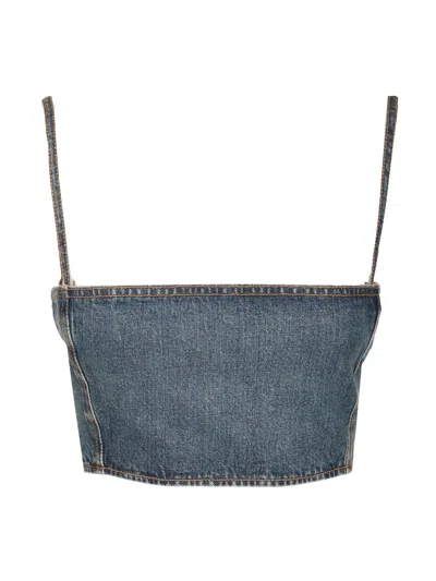 Alaïa Bandeau Bustier Tops Blue
