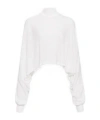 Alaïa Linen Batwing Sweater In White